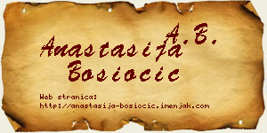 Anastasija Bosiočić vizit kartica